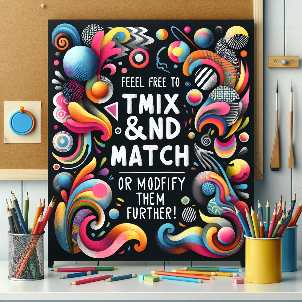 Read more about the article Feel free to mix and match or modify them further!